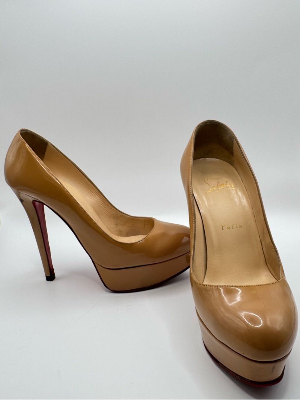 Christian Louboutin Bianca 140 Platform Pump | Nude Patent | EU36 US6